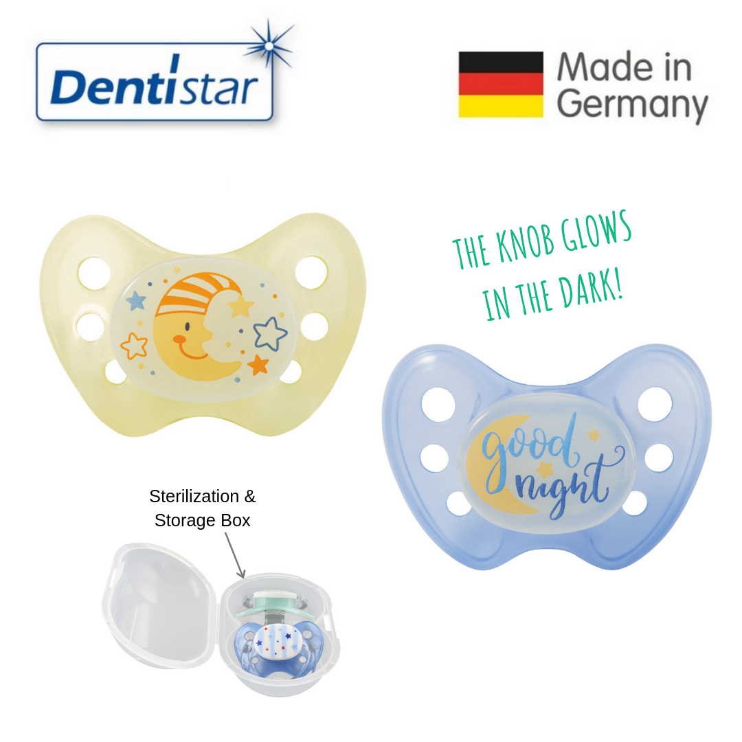 Dentistar Tooth-friendly Night Curve Pacifier Size 2 (Set of 2) with Sterilization Box